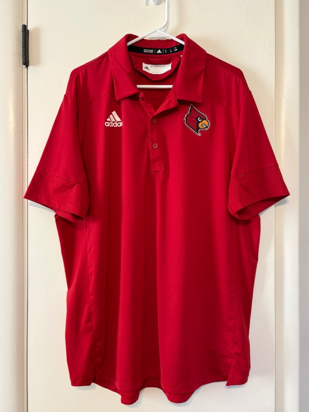 Adidas Men's S/S Louisville Cardinals Performance Polo Golf Shirt XL Red Logo